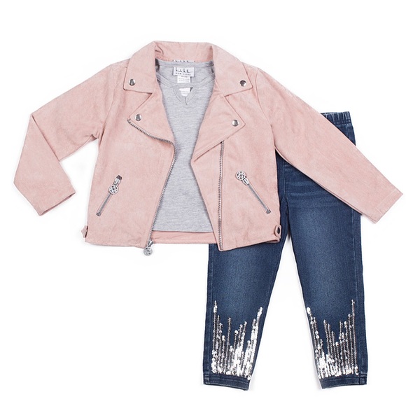 ▪️Pink Lady Moto Jacket w/T-shirt and Joggers - Picture 2 of 2